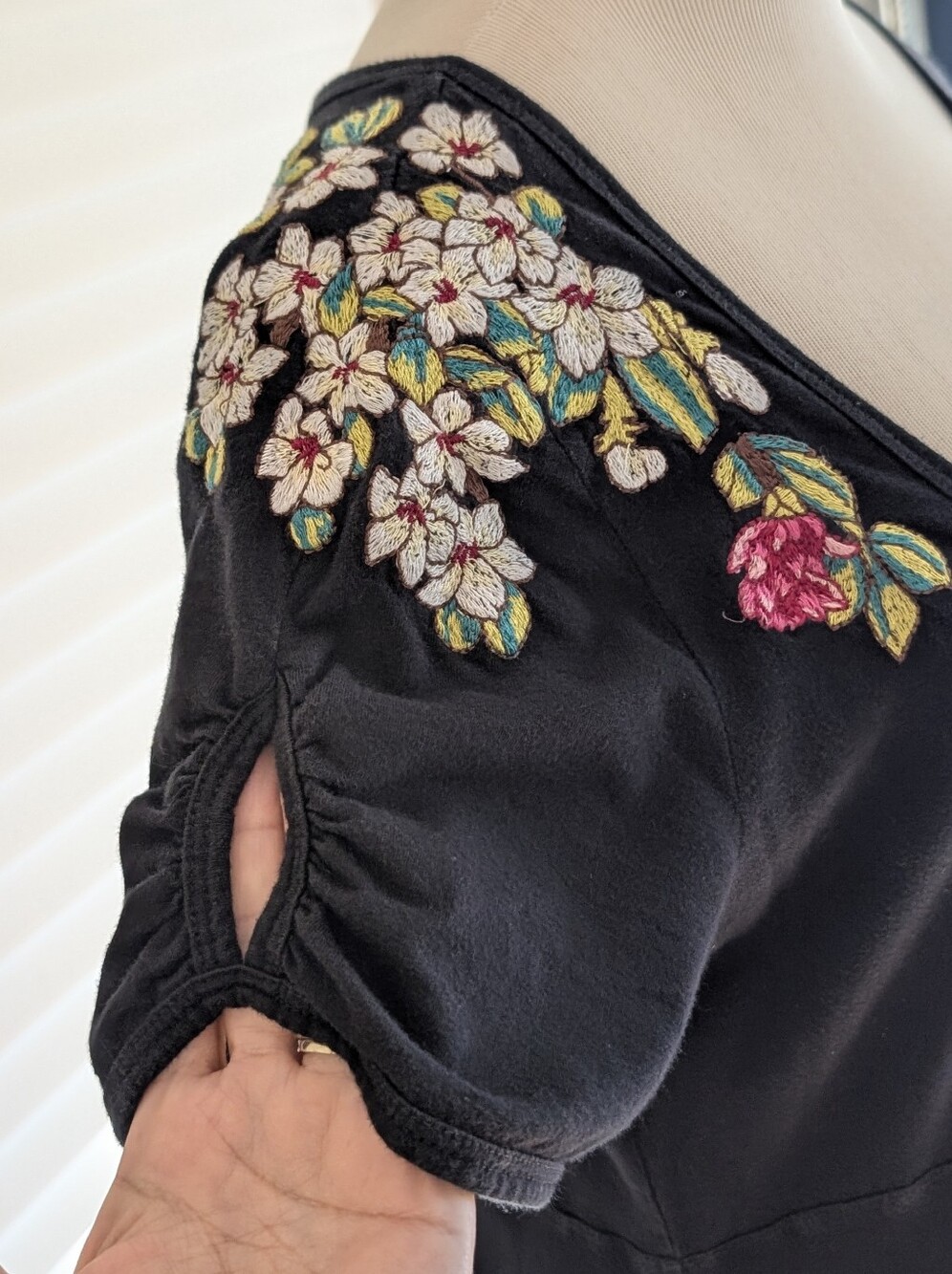 Johnny was Asymmetrical Black Embroidered Dress Size M - Picture 4 of 13